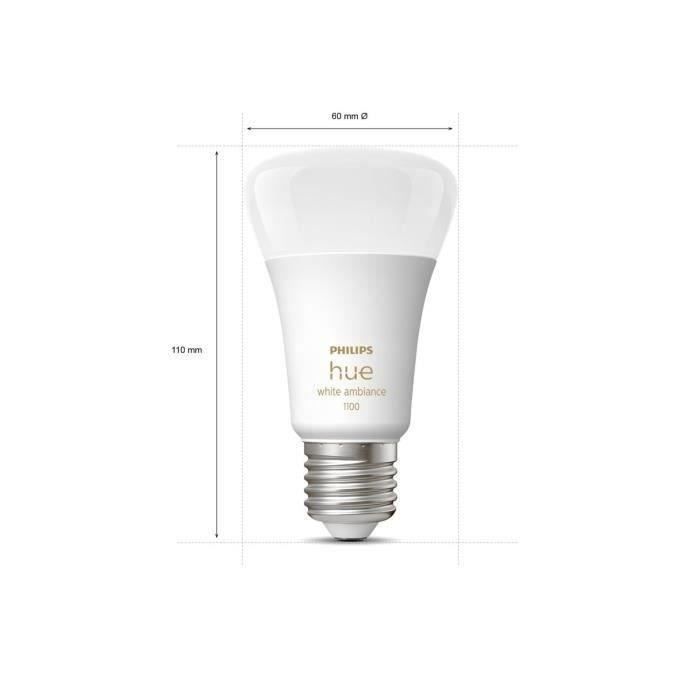 Kit Starting LED LED Connected Philips Hue White - 10.5W - Lot 2 E27 - Hue remote control