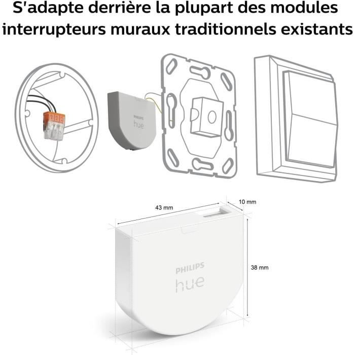 Philips Hue Wall switch module, 2, white pack works with Alexa, Google Assistant and Apple Homekit
