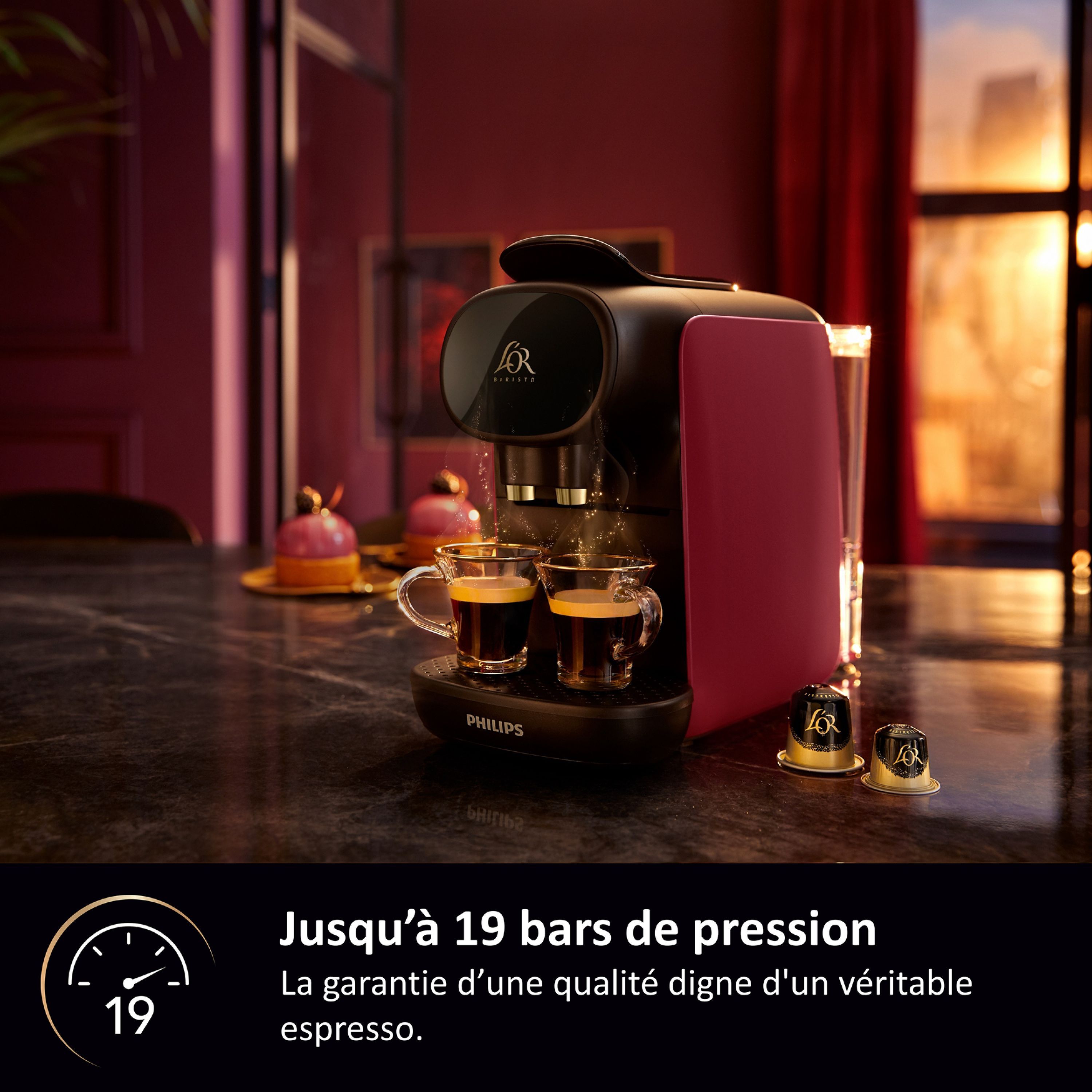 Pod coffee maker - PHILIPS - LM9012/50 - L'Or Sublime - Red