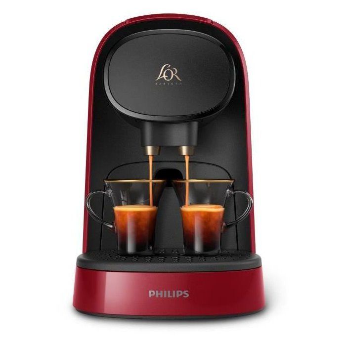 Coffee machine with double espresso capsules philips the gold barista lm8012/51 - red + 9 capsules