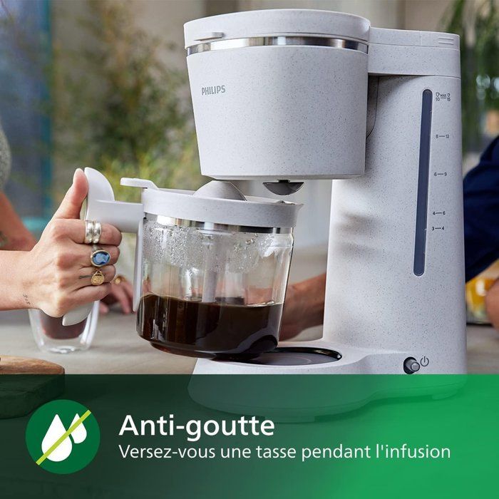 Filter coffee maker - PHILIPS - HD5120/00 - 1.2 L - Matt white - Eco-friendly