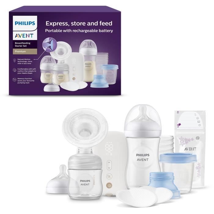 Electric Breast Pump Kit - PHILIPS - Rechargeable - Simple - Natural Motion