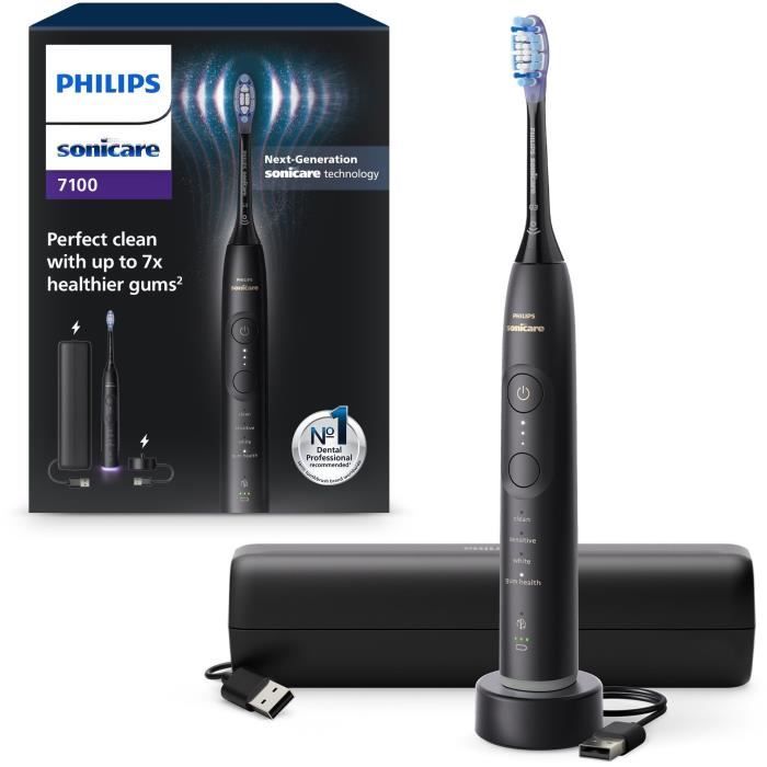 Toothbrush - PHILIPS - HX7421/01 - Sonicare - 7100 Series - Black - Electric