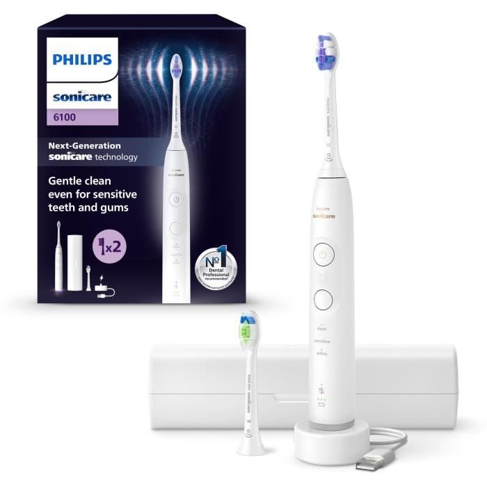 Toothbrush - PHILIPS - HX7410/02 - Sonicare - 6500 Series - White - Electric