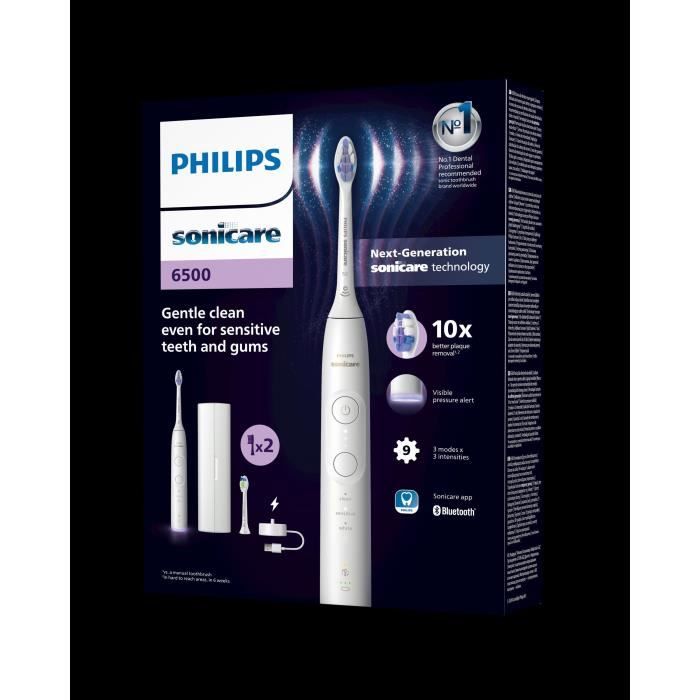 Toothbrush - PHILIPS - HX7410/02 - Sonicare - 6500 Series - White - Electric
