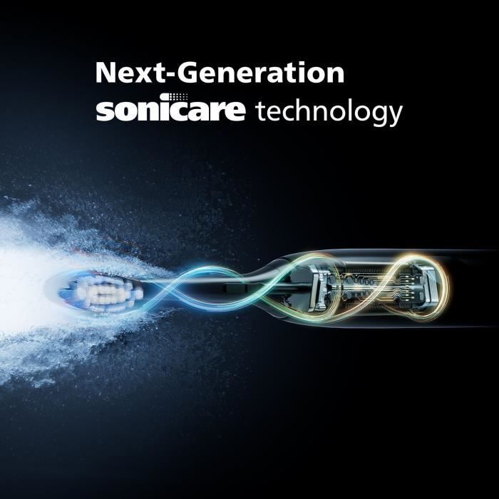Toothbrush - PHILIPS - HX7429/02 - Sonicare - Double handle Series 7100 - White & Black - Electric