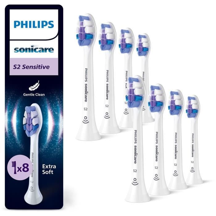 Pack of 8 brush heads - PHILIPS - HX6058/87 - S2 white