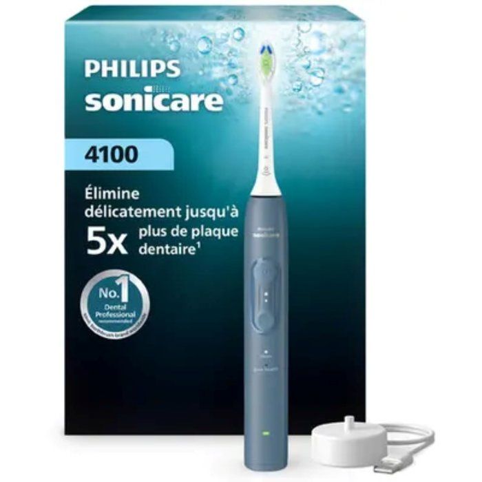 Brosse a dents électrique sonique - PHILIPS - HX4041/48 - Série 4100 - bleue - rechargeable