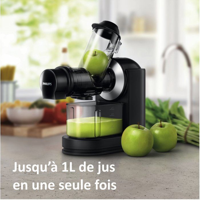 Philips Viva juice extractor HR1889/70, 150 W, XL fireplace, 0.75L pulp tank, QuickClean, Pichet 1L, Black