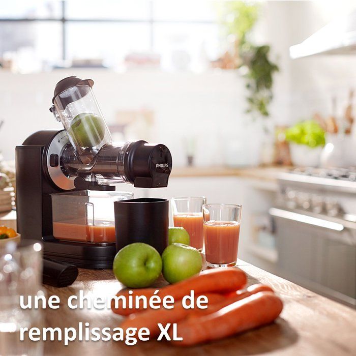 Philips Viva juice extractor HR1889/70, 150 W, XL fireplace, 0.75L pulp tank, QuickClean, Pichet 1L, Black