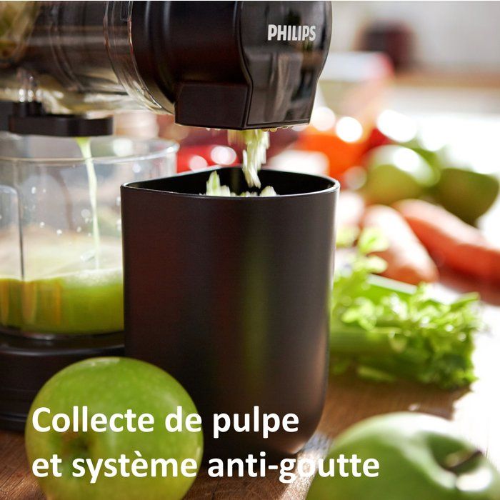 Philips Viva juice extractor HR1889/70, 150 W, XL fireplace, 0.75L pulp tank, QuickClean, Pichet 1L, Black