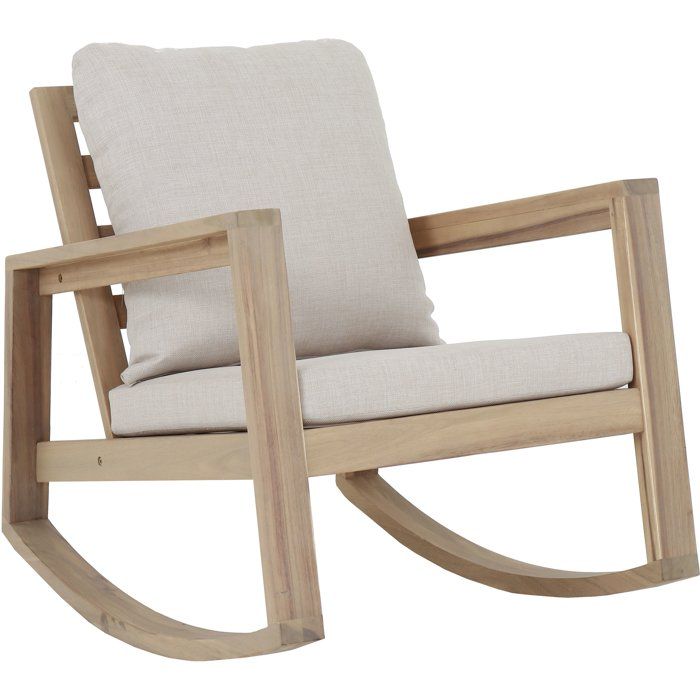 Phuket Garden Rocking Chair - PROLOISIRS - - FSC-certified acacia wood - Removable cushions included