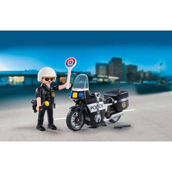 PLAYMOBIL - Police Biker Suitcase - Boy - 13 pieces - From 4 years old