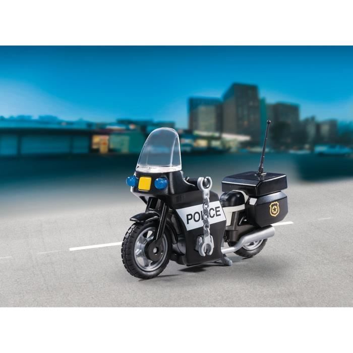 PLAYMOBIL - Police Biker Suitcase - Boy - 13 pieces - From 4 years old