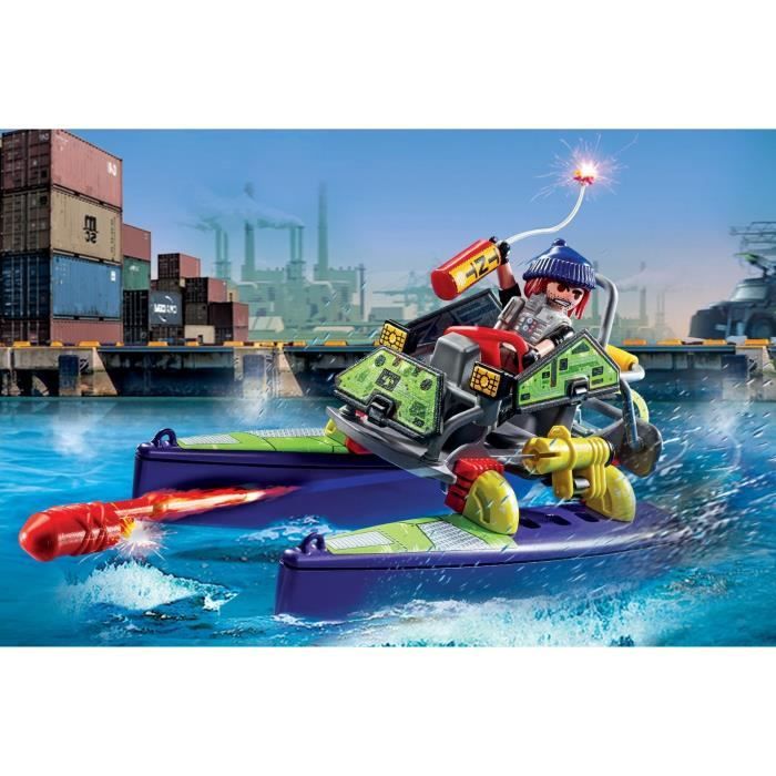 PLAYMOBIL 71147 Transformable Bandit Quad, Police Elite Unit, City Action, Ages 5 and up
