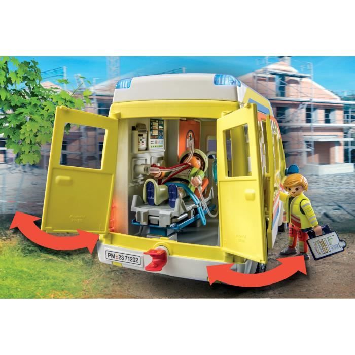 PLAYMOBIL - 71202 - City Action Les Subcutors - Ambulance with light and sound effects