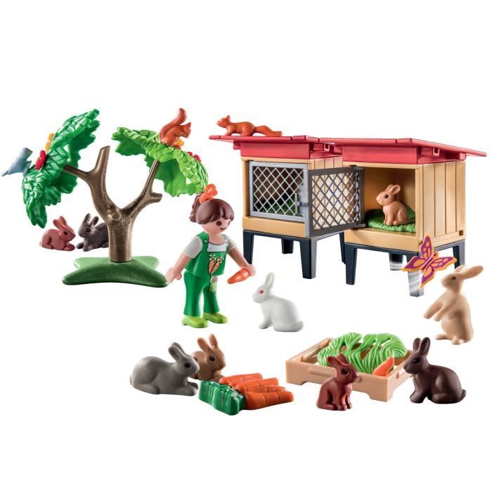 Playmobil - 71252 - Country the farm - Child with enclosure and rabbits