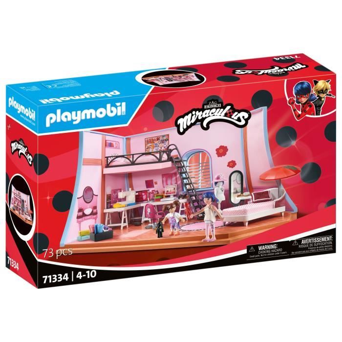 PLAYMOBIL 71334 Miraculous Marinette's Room, Miraculous Lady Bug, 73 pieces, Ages 4 and up