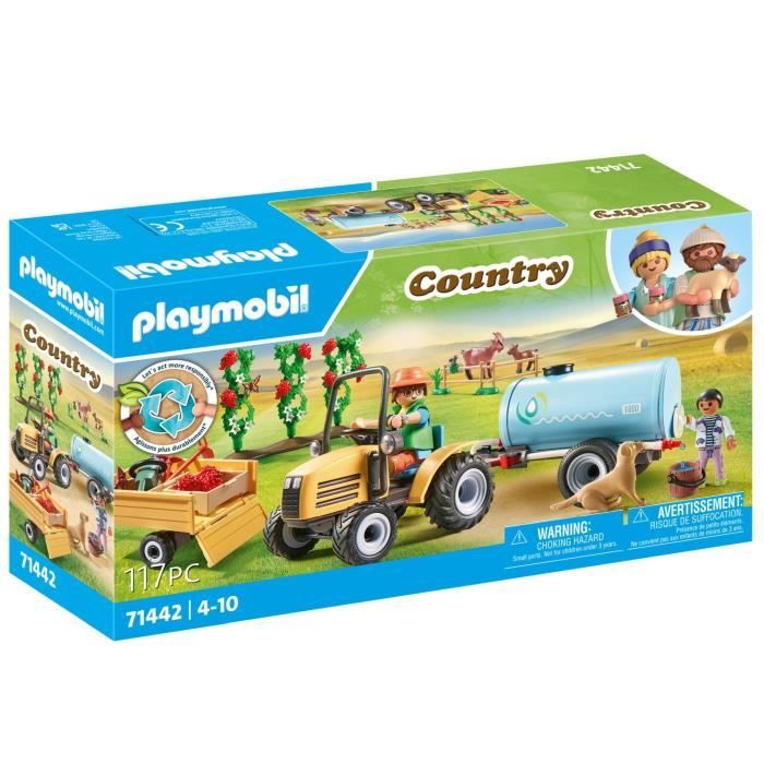 PLAYMOBIL 71442 Farmer with tractor and tanker - Country - Ages 4 and up