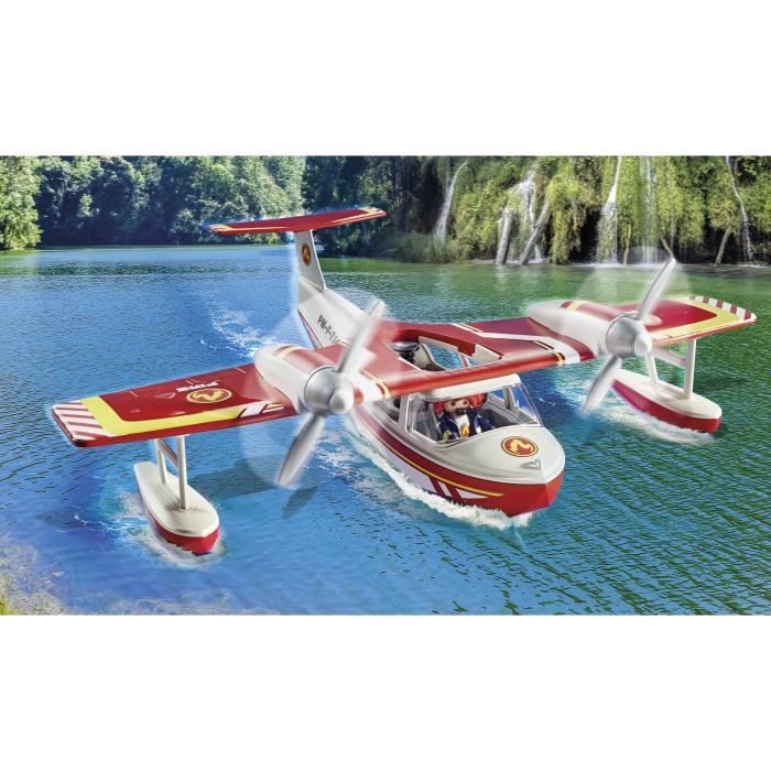 PLAYMOBIL 71463 Seaplane with firefighter - Action Heroes - Firefighters - Ages 4 and up