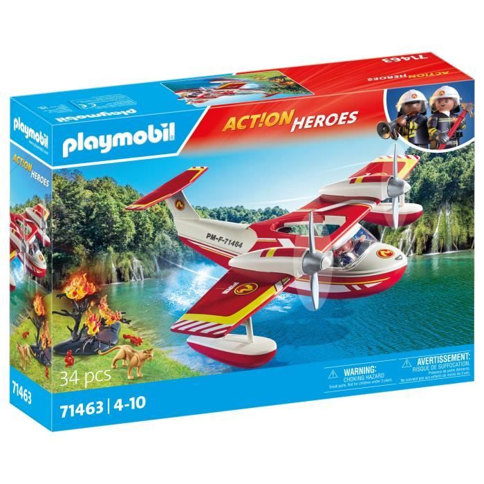 PLAYMOBIL 71463 Seaplane with firefighter - Action Heroes - Firefighters - Ages 4 and up