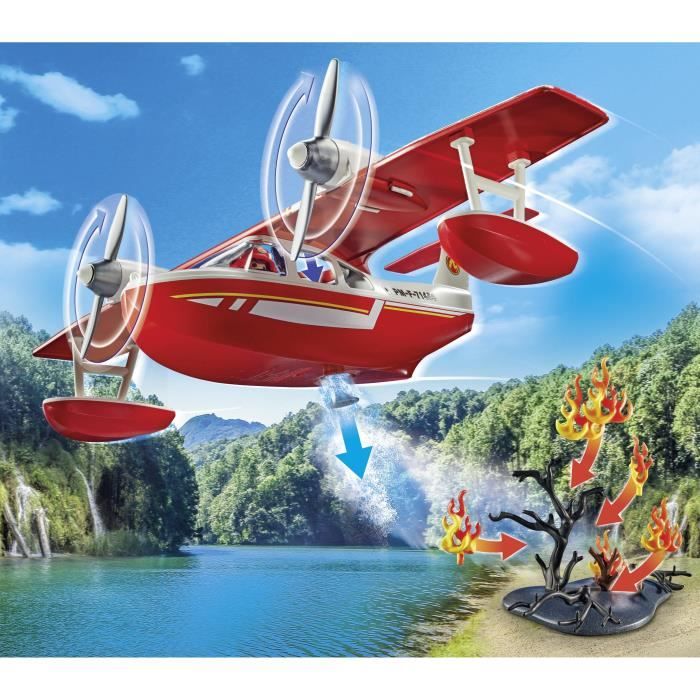 PLAYMOBIL 71463 Seaplane with firefighter - Action Heroes - Firefighters - Ages 4 and up