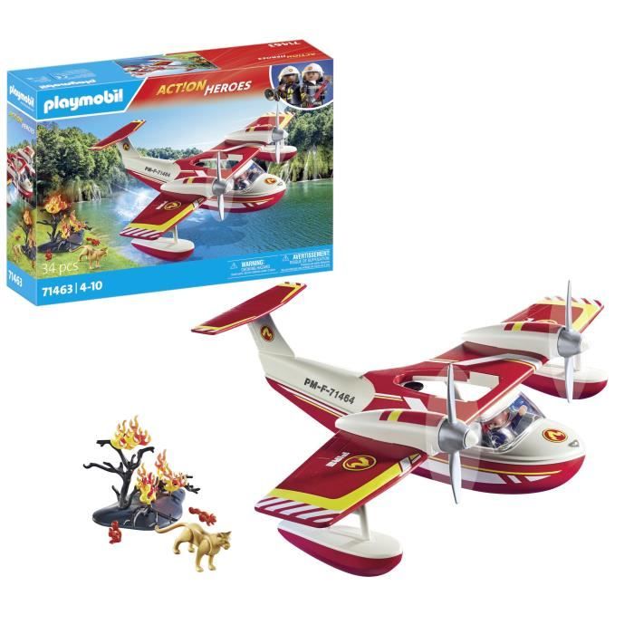 PLAYMOBIL 71463 Seaplane with firefighter - Action Heroes - Firefighters - Ages 4 and up