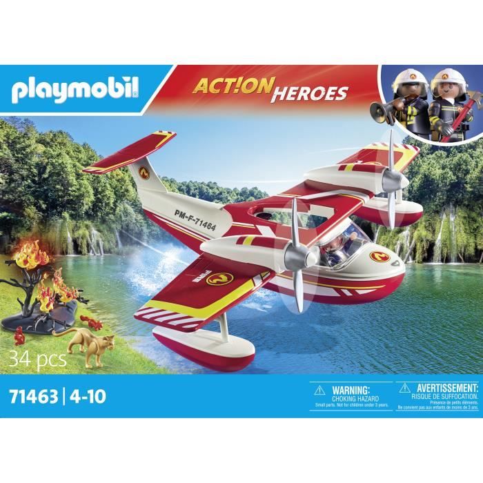 PLAYMOBIL 71463 Seaplane with firefighter - Action Heroes - Firefighters - Ages 4 and up