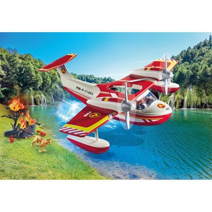 PLAYMOBIL 71463 Seaplane with firefighter - Action Heroes - Firefighters - Ages 4 and up