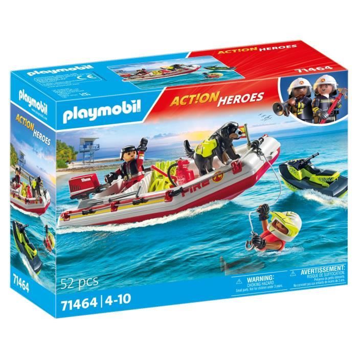 PLAYMOBIL 71464 Fireboat and water scooter - Action Hereos - Firefighters - Ages 4 and up
