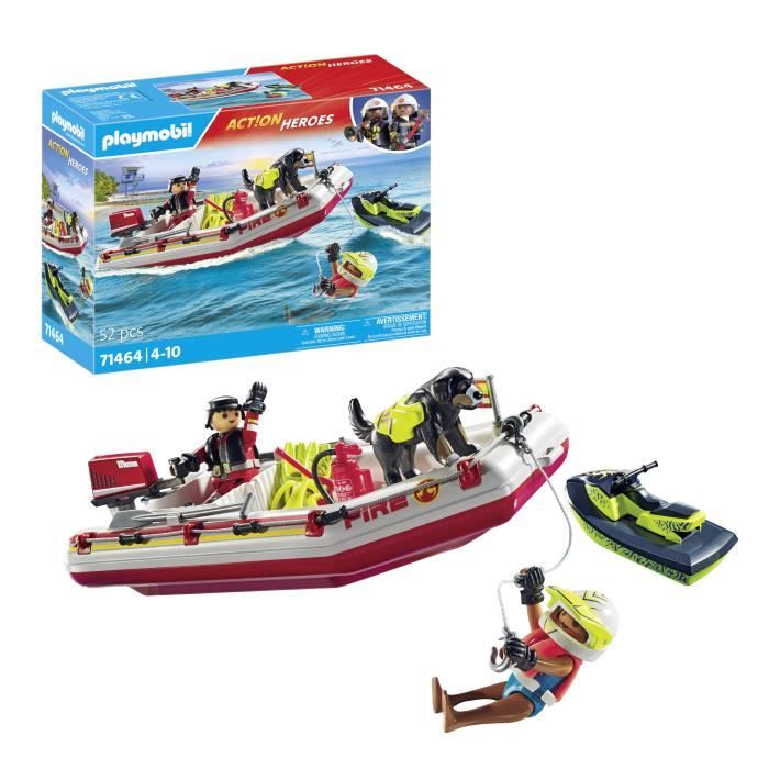 PLAYMOBIL 71464 Fireboat and water scooter - Action Hereos - Firefighters - Ages 4 and up