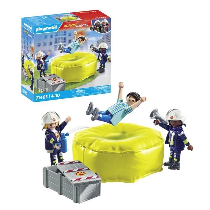 PLAYMOBIL 71465 Firefighters with rescue cushion - Action Heroes - Firefighters - Ages 4 and up