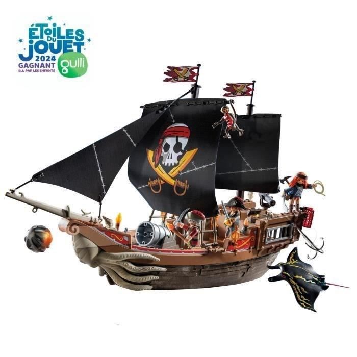 PLAYMOBIL 71530 Pirate Ship, 137 pieces including 3 characters and 4 animals, Pirates, Creative role play, Ages 4 and up