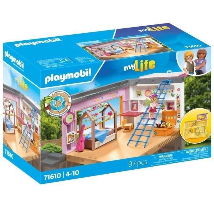 PLAYMOBIL 71610 Children's bedroom with cabin bed, My Life Architectural House, 97 pieces, Ages 4 and up