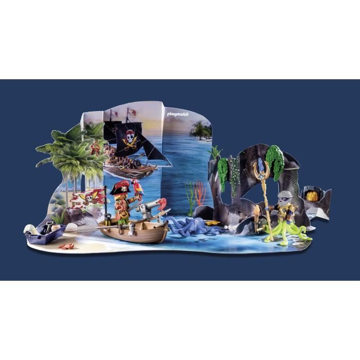 PLAYMOBIL 71636 Pirate Advent Calendar, 24 surprises, 98 pieces, Ages 4 and up