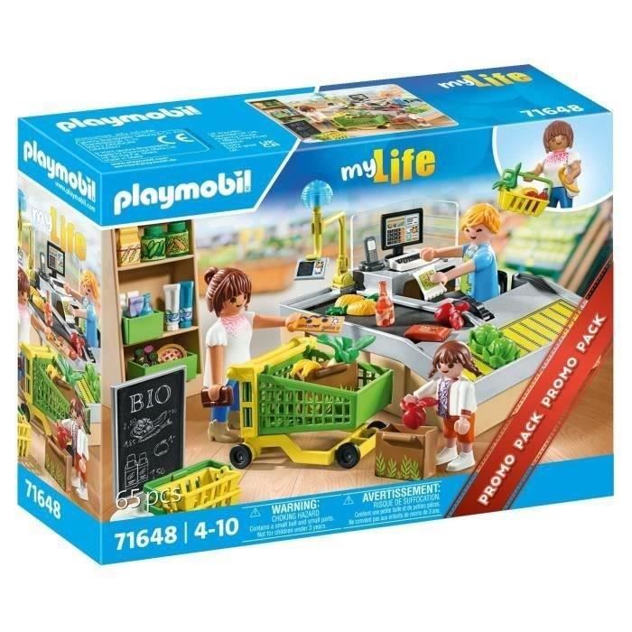 PLAYMOBIL 71648 Supermarket Checkout, My Life Shopping, Promo Pack, 65 pieces, Ages 4+