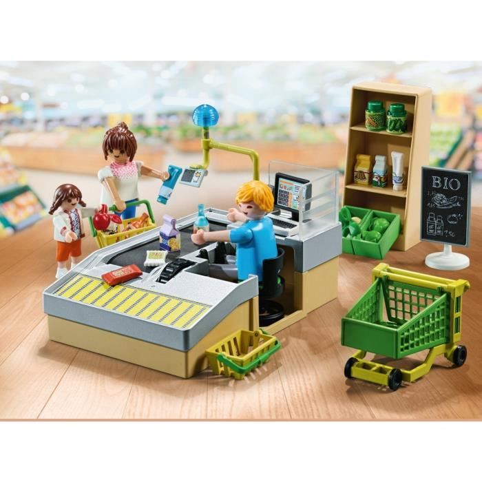PLAYMOBIL 71648 Supermarket Checkout, My Life Shopping, Promo Pack, 65 pieces, Ages 4+