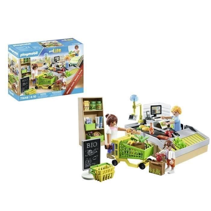 PLAYMOBIL 71648 Supermarket Checkout, My Life Shopping, Promo Pack, 65 pieces, Ages 4+