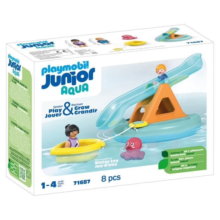PLAYMOBIL Junior 71687 Island with water slideIncludes two figures, a baby octopus and accessories - From 1 year old