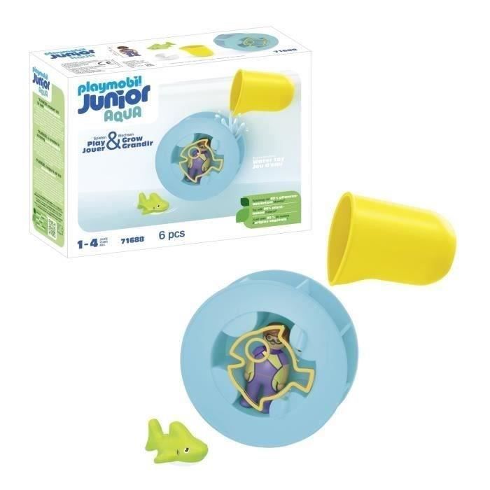 PLAYMOBIL Junior 71688 Water Wheel with Baby Shark Includes figure, baby shark and water wheel - Ages 1 and up