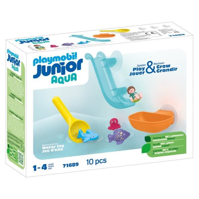 PLAYMOBIL Junior 71689 Water Slide and Sea Animals Includes figure, animals and accessories - Ages 18 months and up