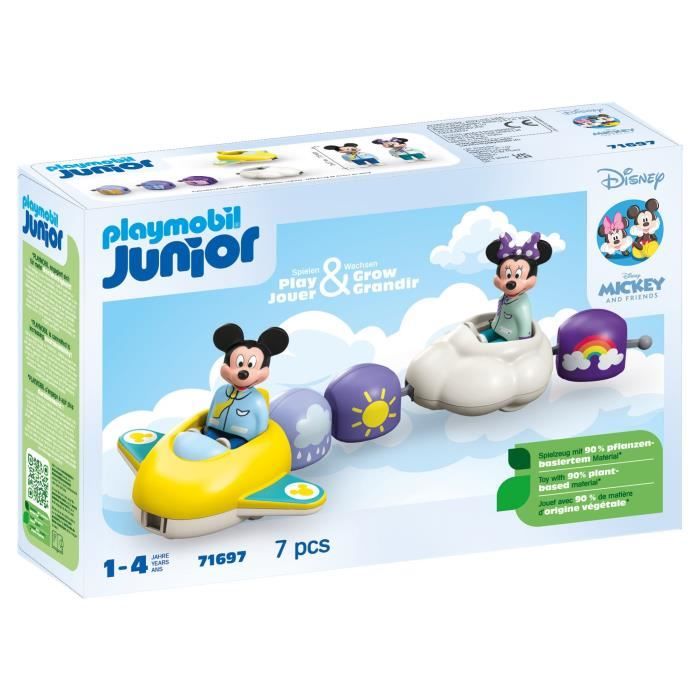 PLAYMOBIL 71697 Mickey and Minnie's Cloud Train - Disney - Includes Minnie, Mickey and a cloud plane-train - Ages 1 and up