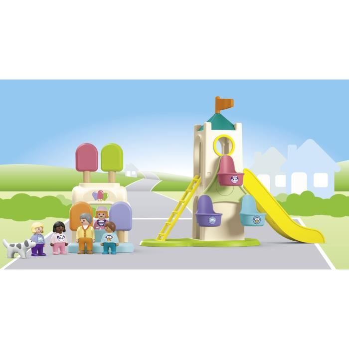 PLAYMOBIL Junior 71703 Playground with giant slide Includes five figures, a slide and accessories - Ages 1 and up