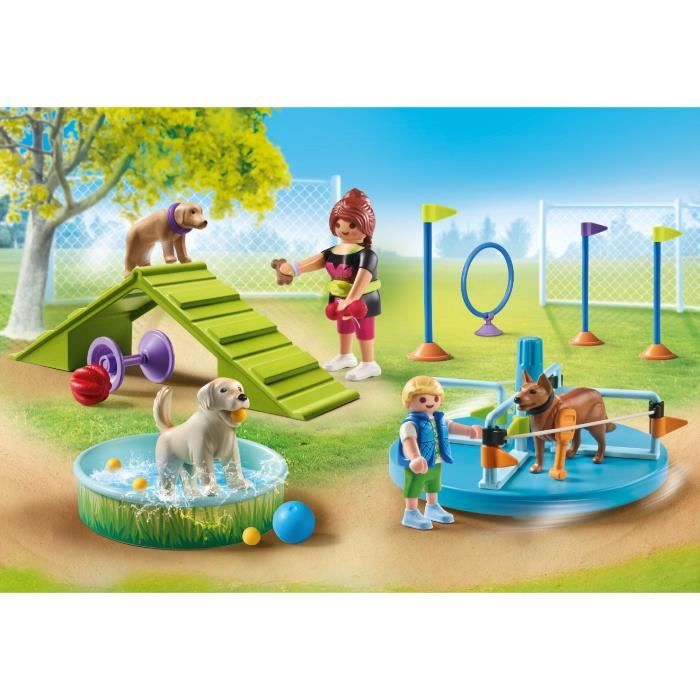 PLAYMOBIL 71745 Dog Playground, Child and Educator, My Life, 61 Pieces, Ages 4+