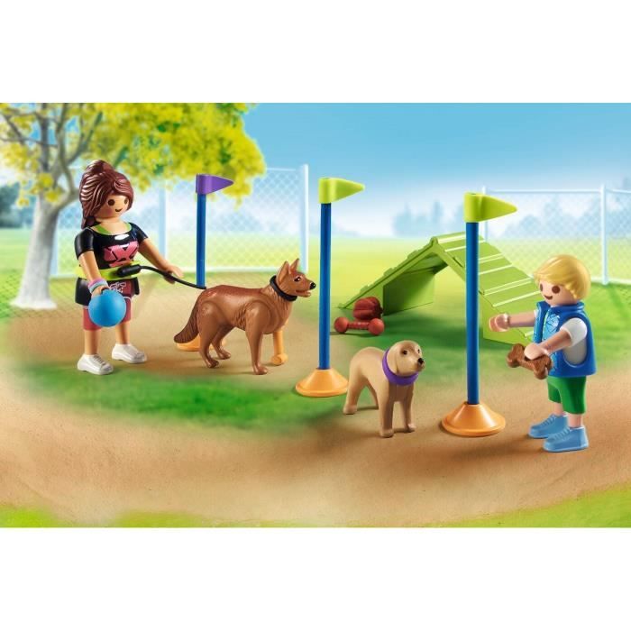PLAYMOBIL 71745 Dog Playground, Child and Educator, My Life, 61 Pieces, Ages 4+