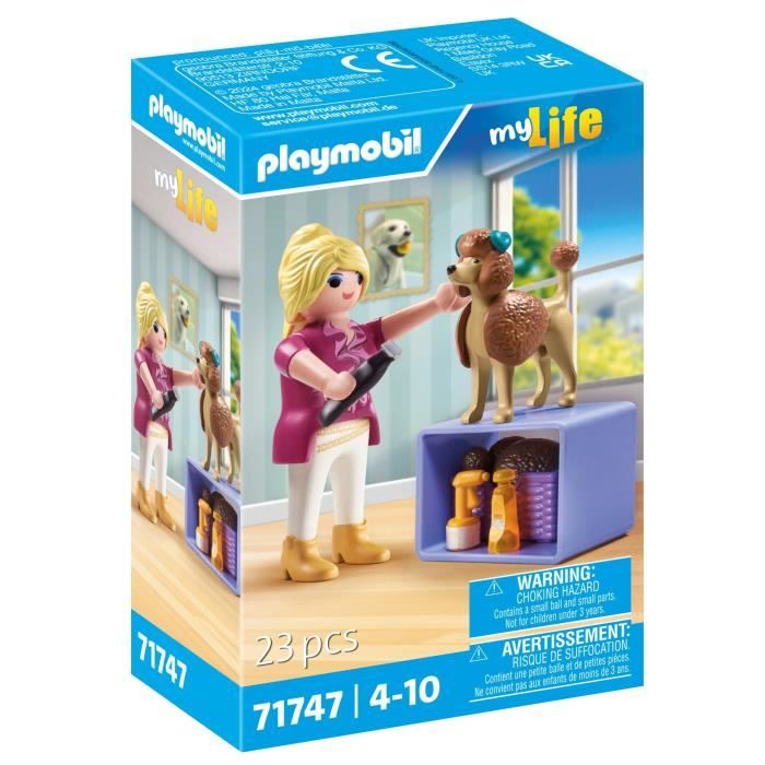 PLAYMOBIL 71747 Groomer with Poodle and Accessories, My Life, 23 pieces, Ages 4+