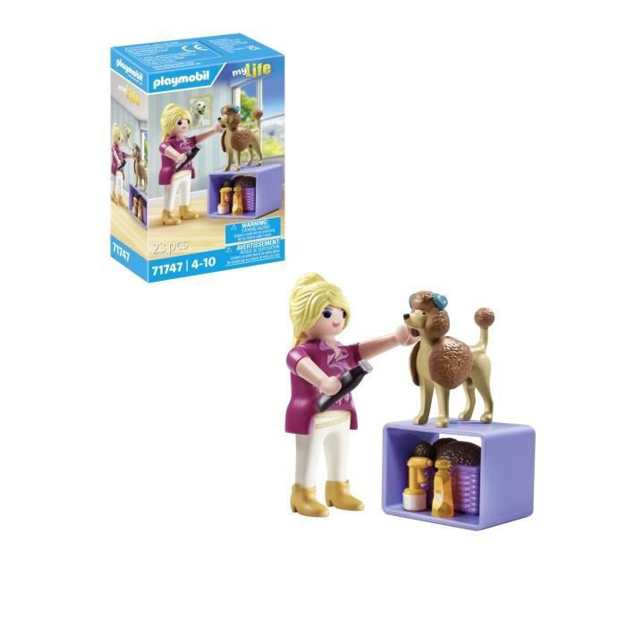 PLAYMOBIL 71747 Groomer with Poodle and Accessories, My Life, 23 pieces, Ages 4+