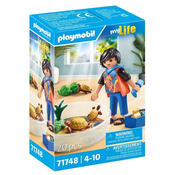 PLAYMOBIL 71748 Boy with Turtle Family in Terrarium, My Life, 20 pieces, Ages 4+