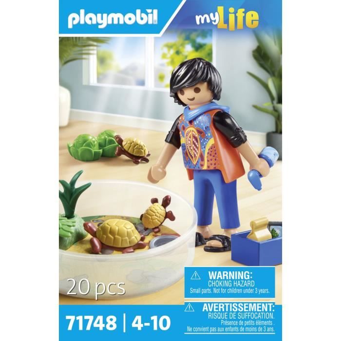 PLAYMOBIL 71748 Boy with Turtle Family in Terrarium, My Life, 20 pieces, Ages 4+