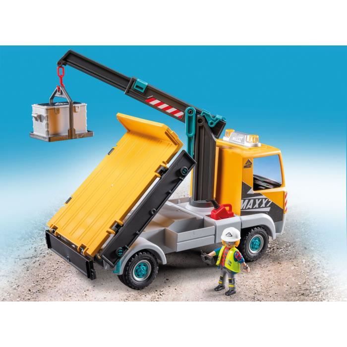 PLAYMOBIL 71750 Crane Truck, Worker & Accessories